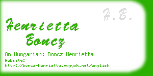 henrietta boncz business card